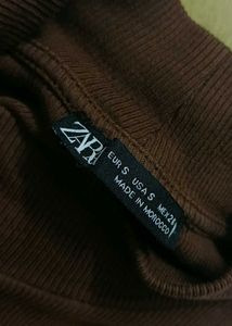 Brown Mock Neck Top
