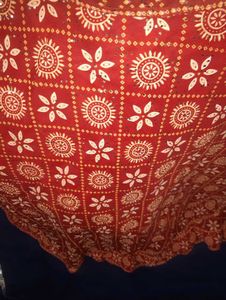 Red Floral Print Ethnic Skirt