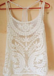 Beutiful Crochet Lace Embroidered Tank With Bralet