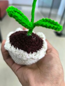 Crochet Rose Plant Decor