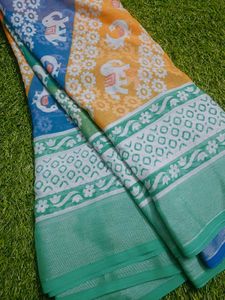 Vibrant Chiffon brasso saree