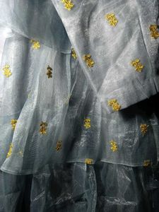 Beautiful Grey Ruffled Lehenga Choli+ dupatta