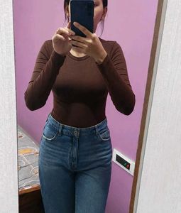 Brown Bodysuit (ribbed)