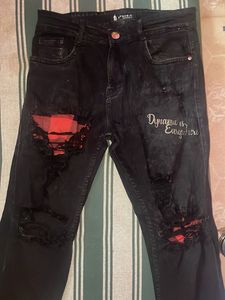 Men’s Black Ripped Slim Fit Jeans – Dynam