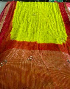 hand embroidered pure  georgette saree