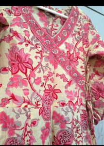 Gulmohar Jaipur Pink Floral Print Kurta