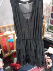 Chic grey Ruffle Tunic Top