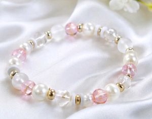 2 Pearl &amp; Gold Beaded Bracelets