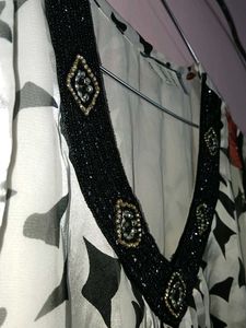 Elegant Floral Printed Tunic Dress with Beaded
