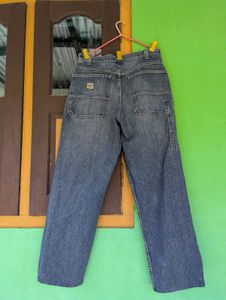 men's blue barrel fit jeans thick matterial 🔥