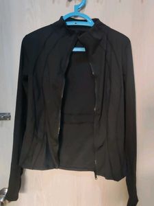 Savana -Black Zip-Up Athletic Jacket