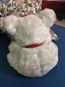 Cute White Teddy Bear with Red Accents
