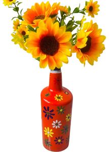 Decorative bottle with flowers