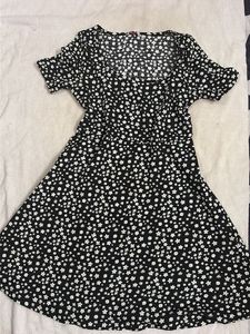 Black & White Floral Mini Dress