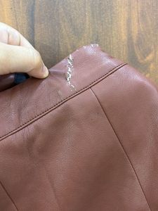 Forever 21 Brown Faux Leather Pleated Skirt