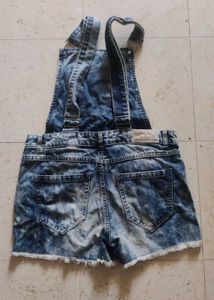 Dungaree jumpsuit, blue washed effect