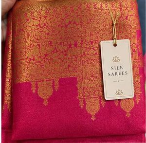 Elegant Pink Silk Saree