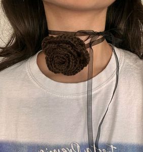 Handmade Crochet Rose Choker