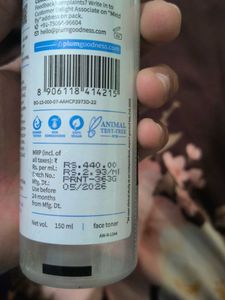 Plum Rice Water &amp; Niacinamide Toner new seal total