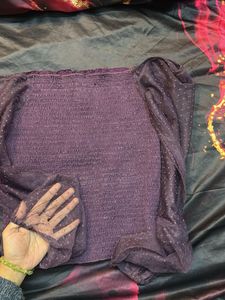 Chic Purple Puff Sleeve Top