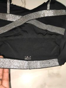 Sparkle Strap Black Crop Top