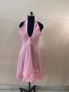 Pink Halter Neck Mini Dress