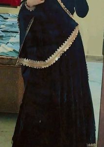 Elegant Black Velvet Lehenga Choli