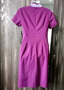 Purple Dress with Mandarin Collar