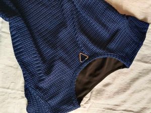 Chic Blue Knitted Dress
