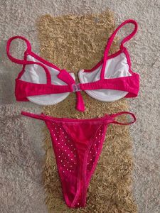 Hot Pink Polka Dot Lingerie Set