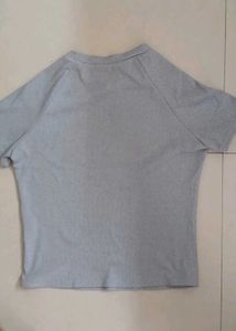 Ribbed Mock Neck Short Sleeve Top