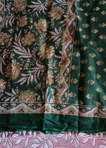 puff sleeves Green Floral Print Kurta