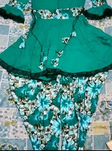 Elegant Green Kurta Dhoti Set