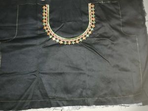 Embroidered Black Blouse Fabric material