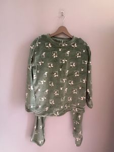 Cozy Green Print Pajama Set