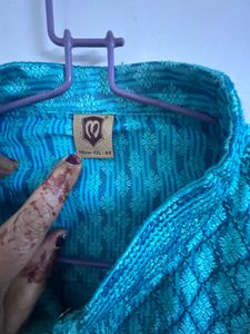 Beautiful Blue Embroidered Kurta