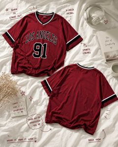 Red "Los Angeles 91" Oversized Tee