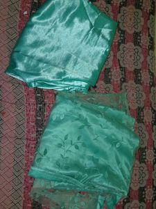 Teal Silk Dress Material