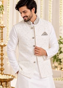 Ivory Pure White - Ethnic Kurta Pyjama Set