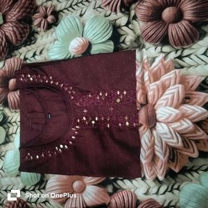 Beautiful Maroon Kurta Set with Dupatta