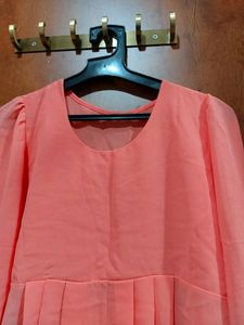 Fancy Peach Color Top For Women Flare Top