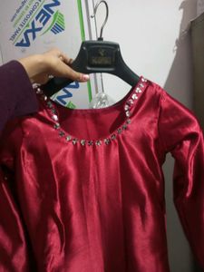 Maroon Embellished Kaftan