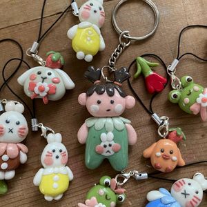 Baby girl clay Keychain
