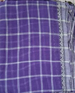 Elegant Purple Checkered Saree