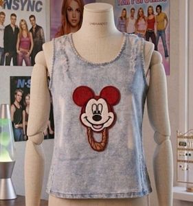 Mickey mouse denim top.