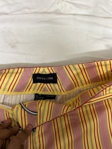 Striped Flare Leg Trousers