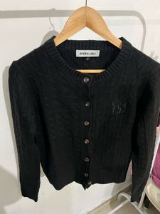 Cozy Black Knit Cardigan