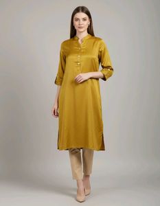 Yellow Mandarin Collar Tunic
