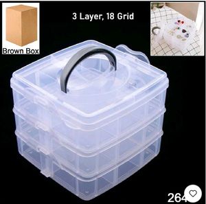 Storage Boxe - 3 Tier 18 sections transparen