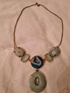 Bohemian Agate Geode Slice Necklace